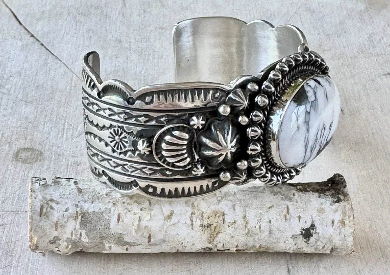 Happy Piasso White Buffalo Sterling Cuff