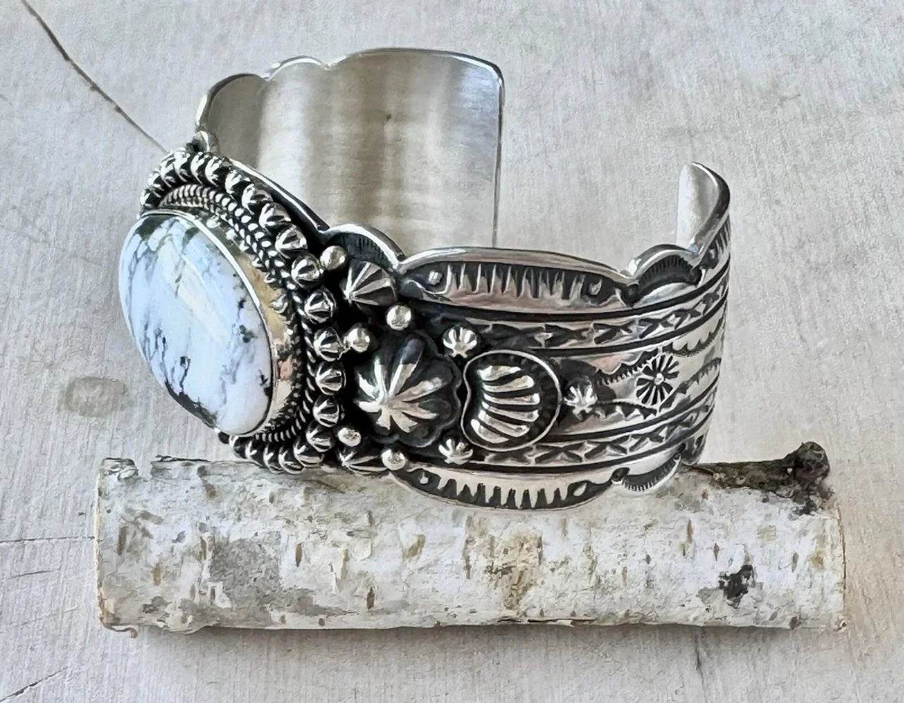 Happy Piasso White Buffalo Sterling Cuff