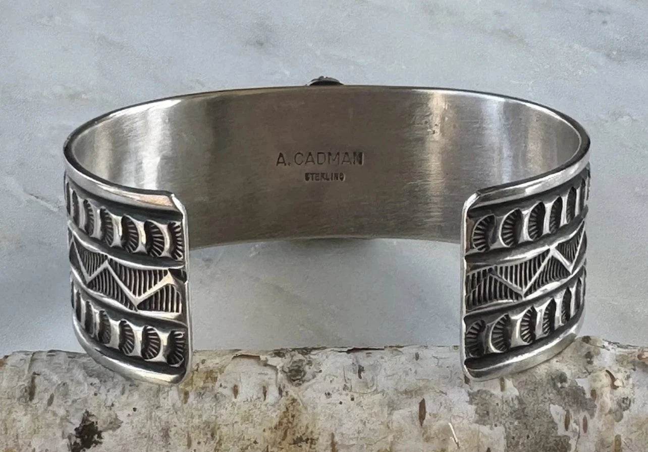 Navajo Andy Cadman Kingman Turquoise Heart Cuff