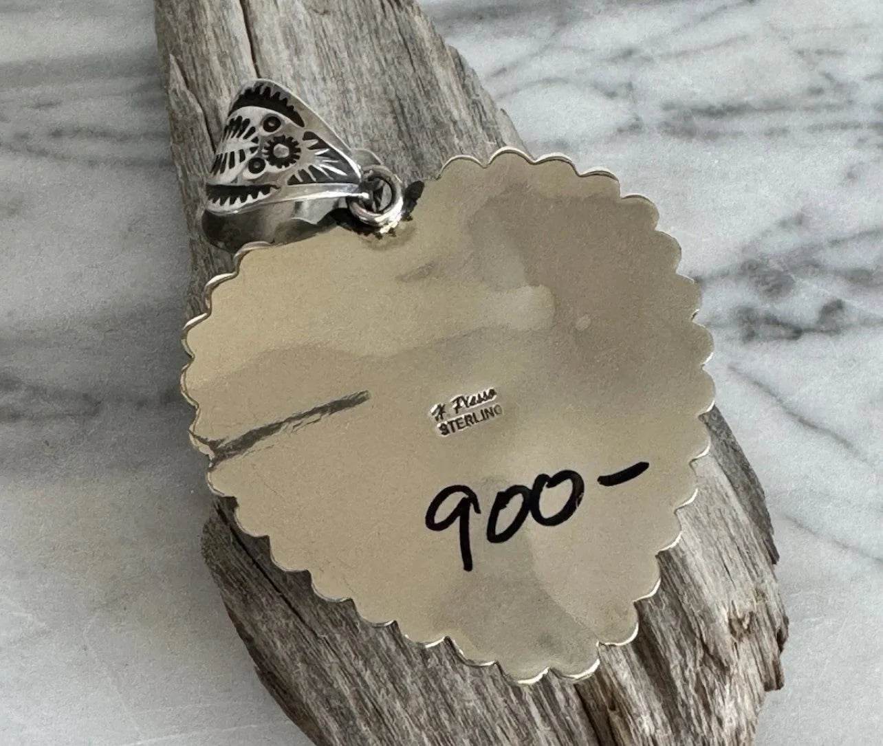 Happy Piasso White Buffalo Heart Pendant