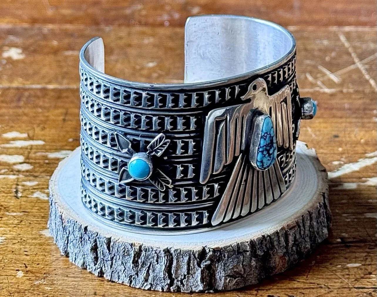 Tsosie White Sterling Thunderbird Cuff