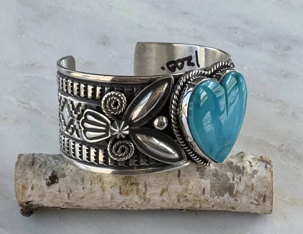 Kingman Turquoise Heart Cuff
