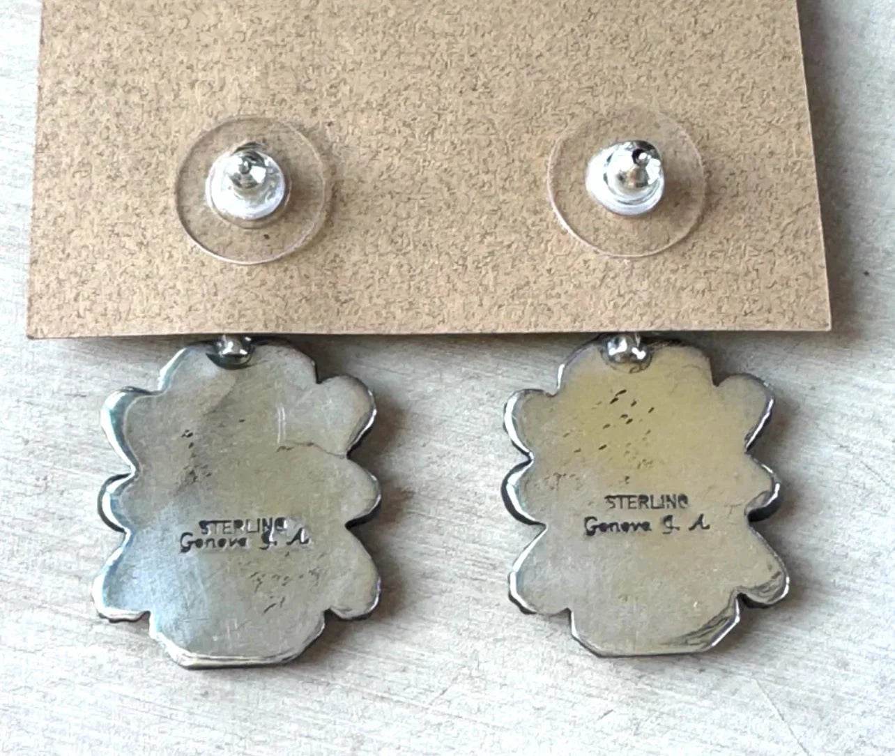Dry Creek Turquoise ~ Post-Back Earrings By Geneva Apachito