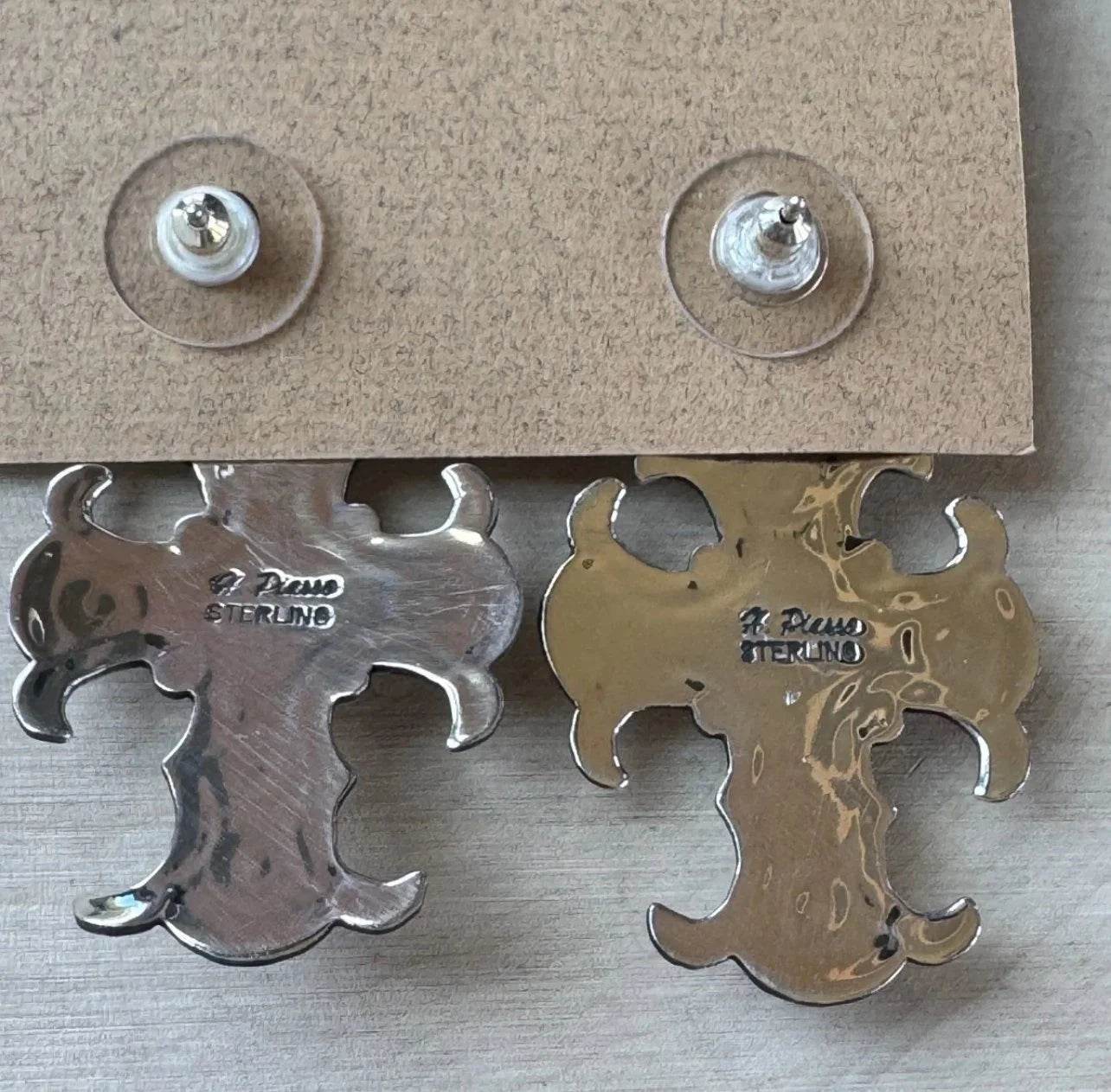 Mediterranean Coral & Sterling Cross Earrings