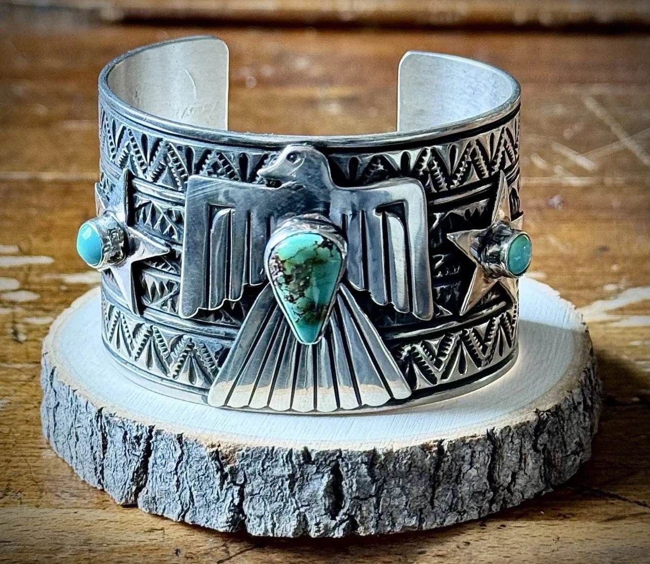 Tsosie White Sterling Thunderbird Cuff