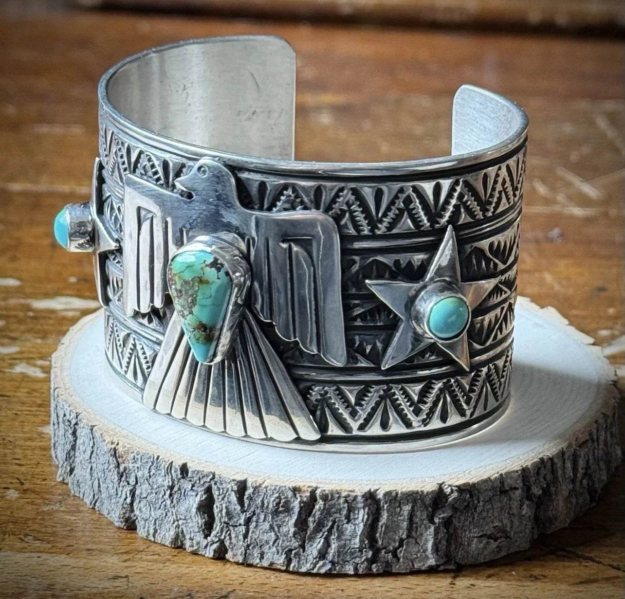 Tsosie White Sterling Thunderbird Cuff
