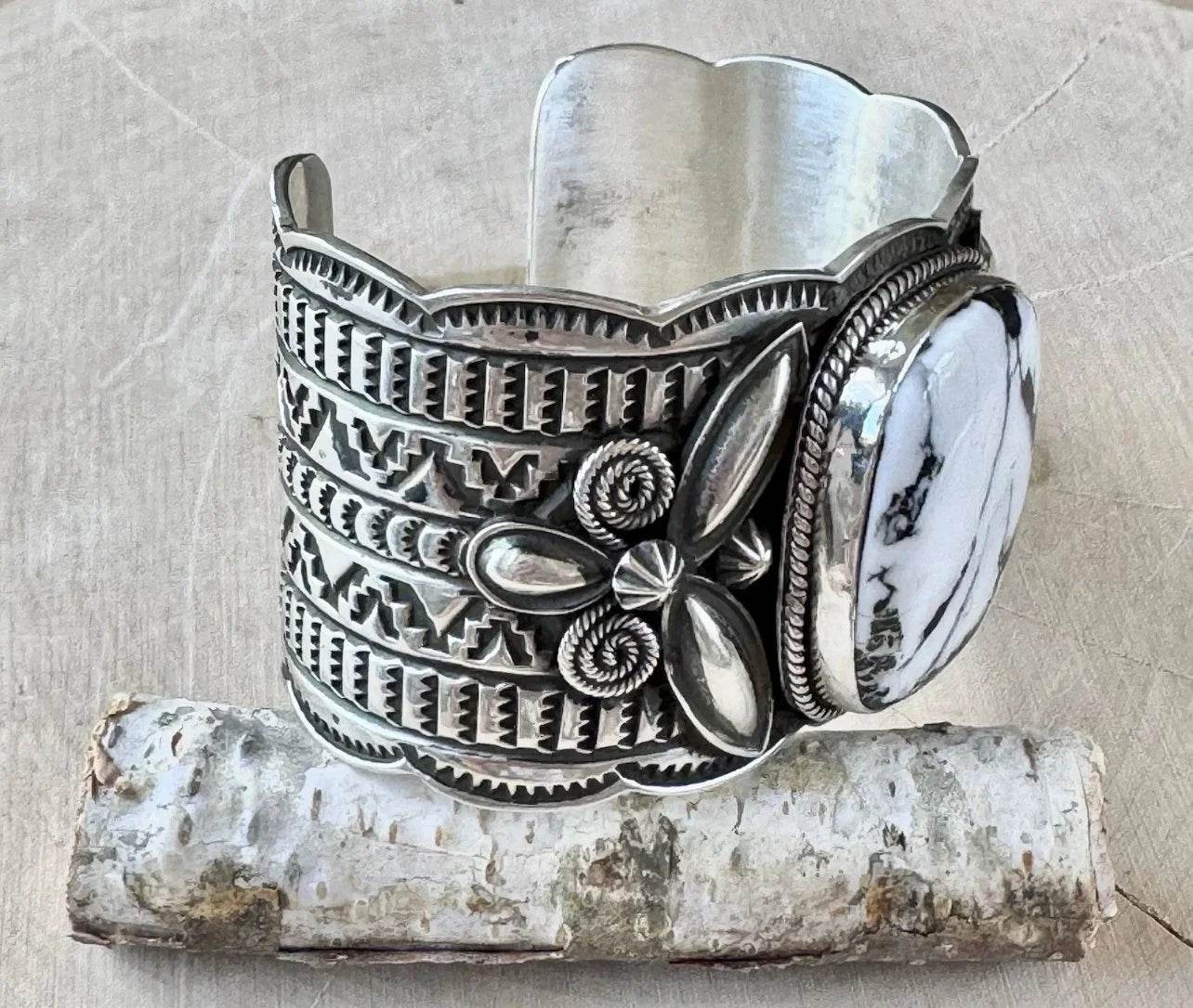 Navajo Andy Cadman White Buffalo & Sterling Cuff