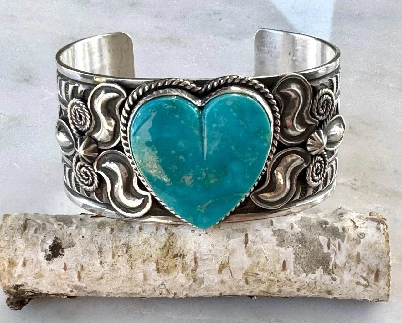 Kingman Turquoise Heart Cuff
