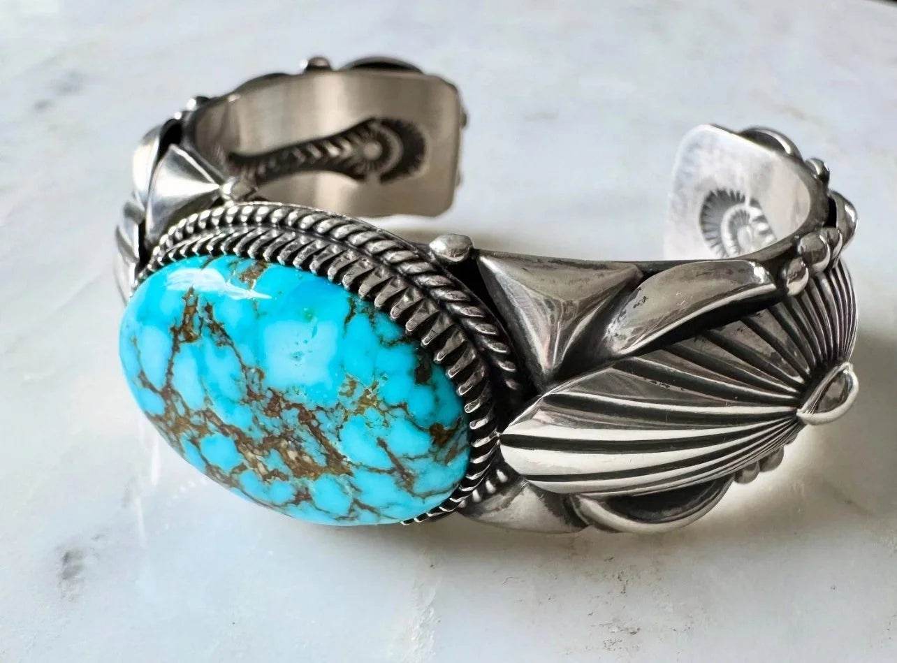 Exquisite Delbert Gordon Kingman Turquoise Cuff