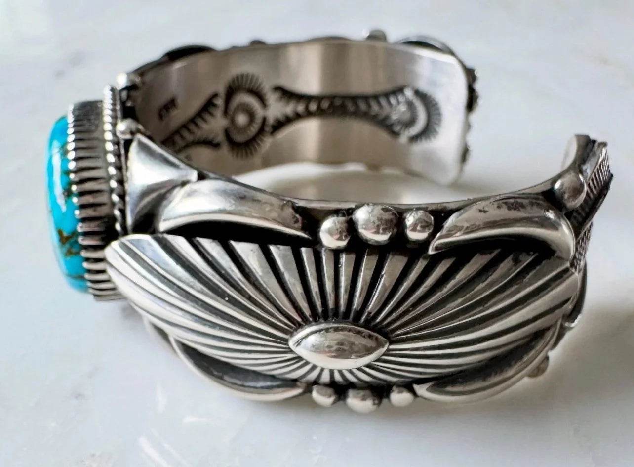 Exquisite Delbert Gordon Kingman Turquoise Cuff