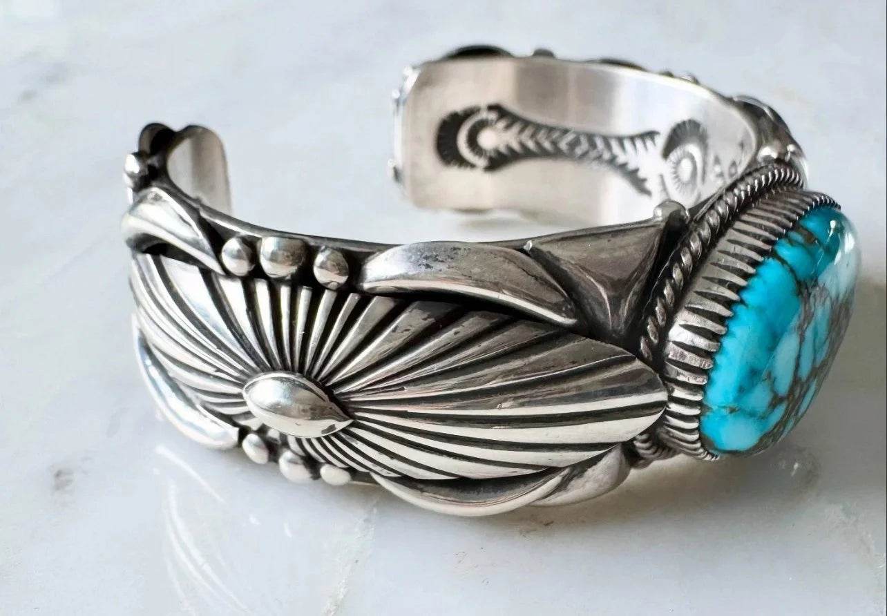 Exquisite Delbert Gordon Kingman Turquoise Cuff