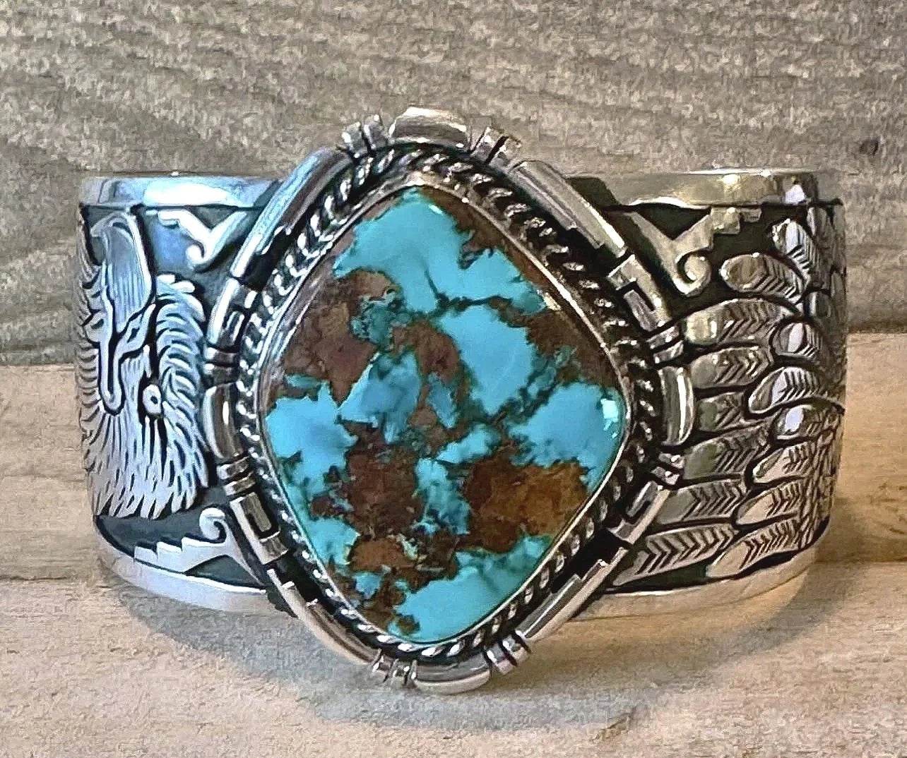 Freddy Charley Royston Turquoise Storyteller Cuff