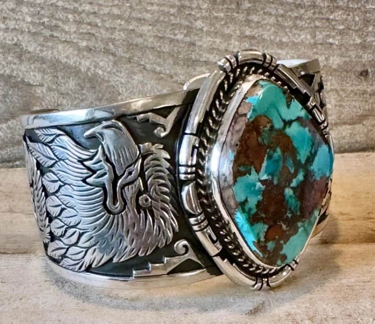 Freddy Charley Royston Turquoise Storyteller Cuff