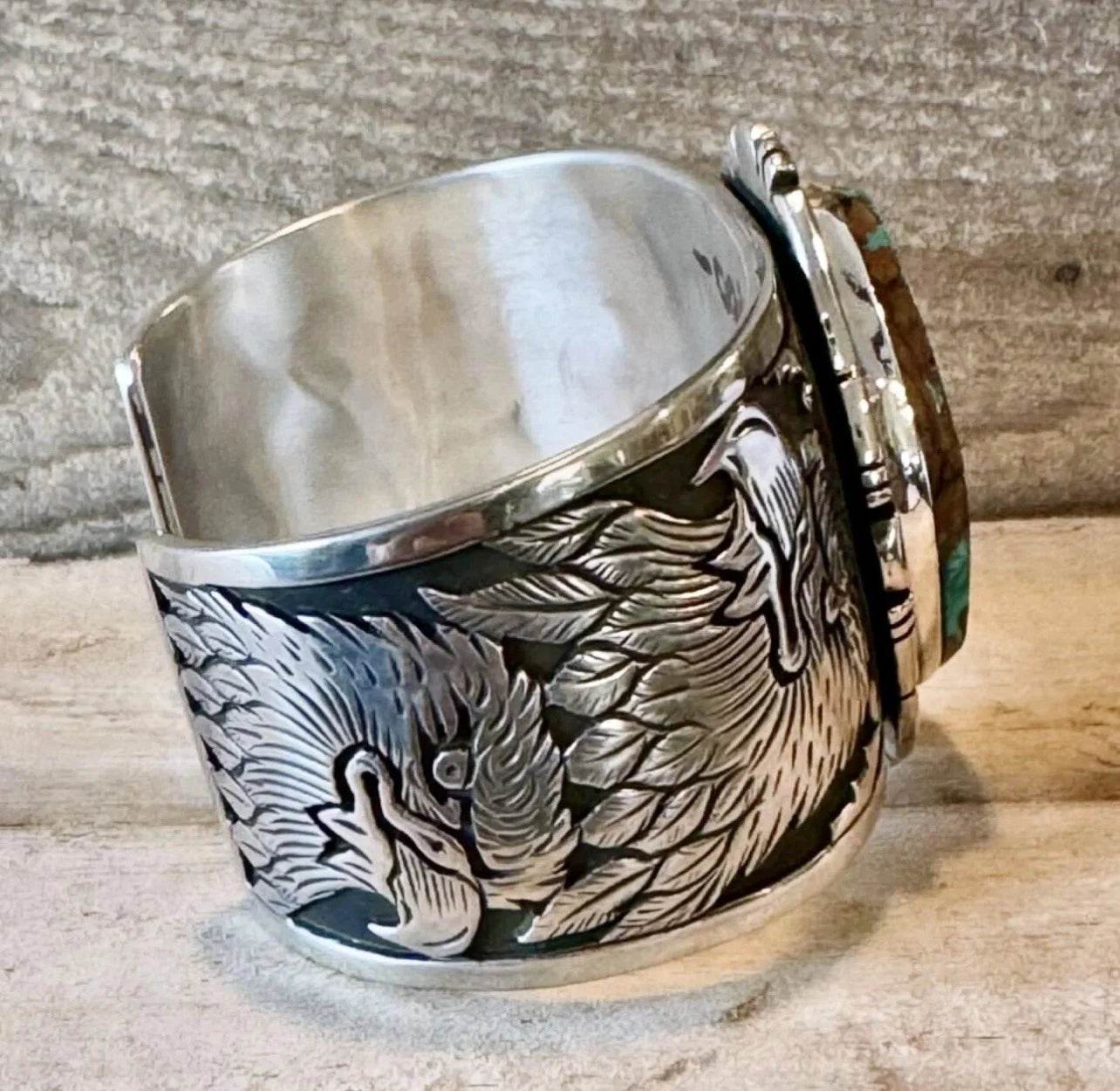 Freddy Charley Royston Turquoise Storyteller Cuff