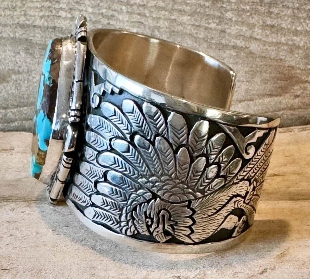 Freddy Charley Royston Turquoise Storyteller Cuff