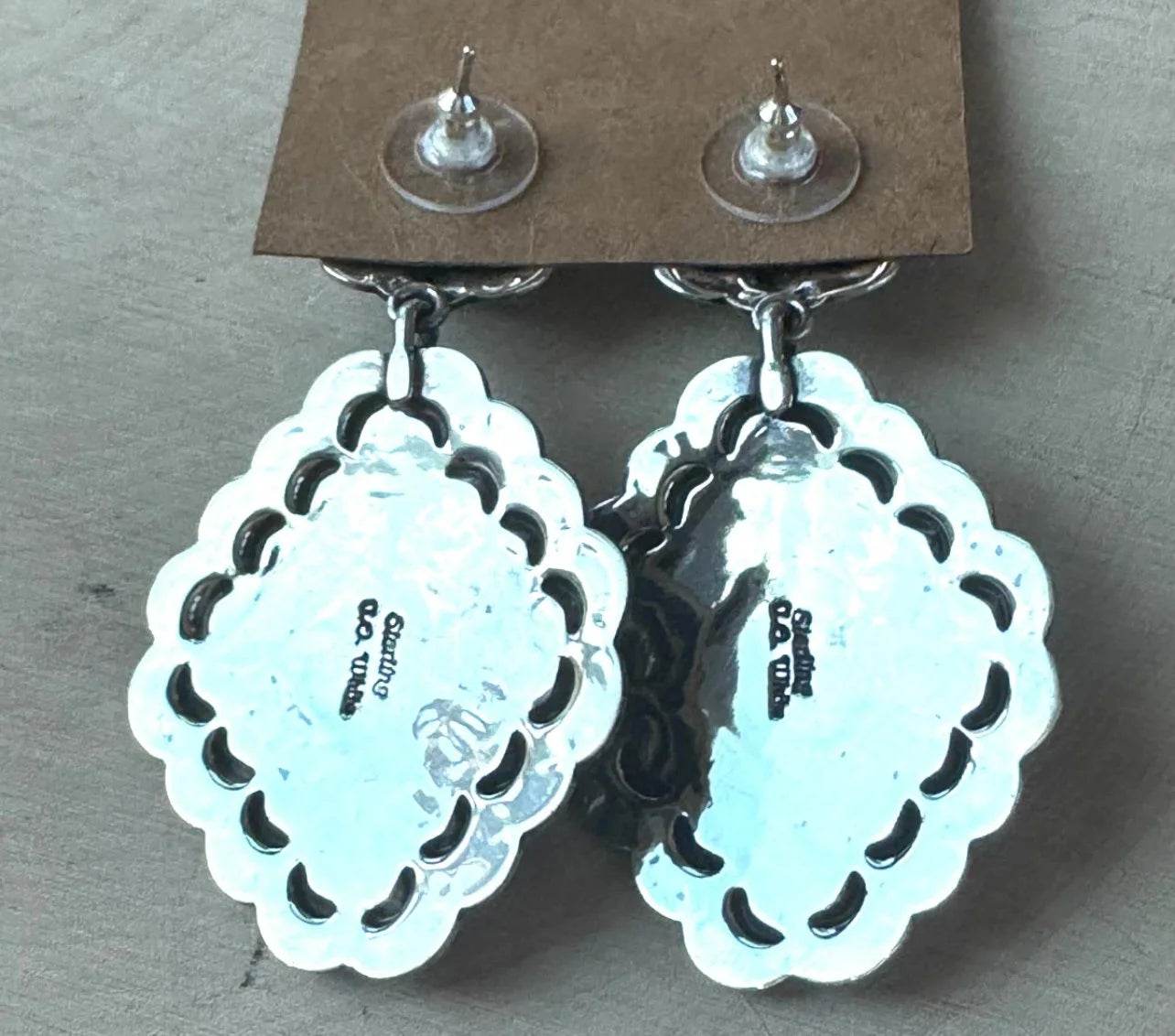 Sleeping Beauty Turquoise Concho Earrings
