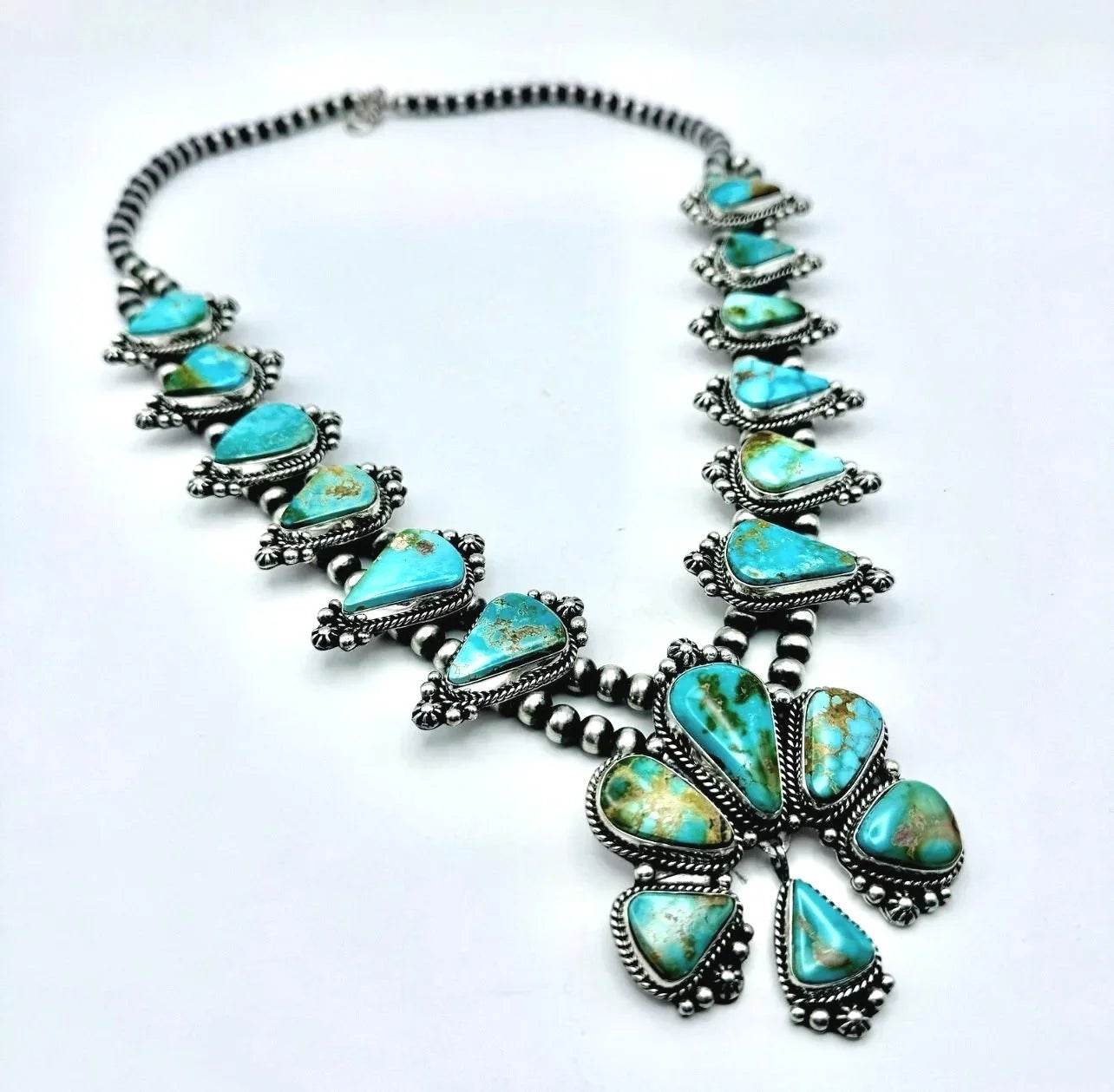 Turquoise Squash Blossom Necklace
