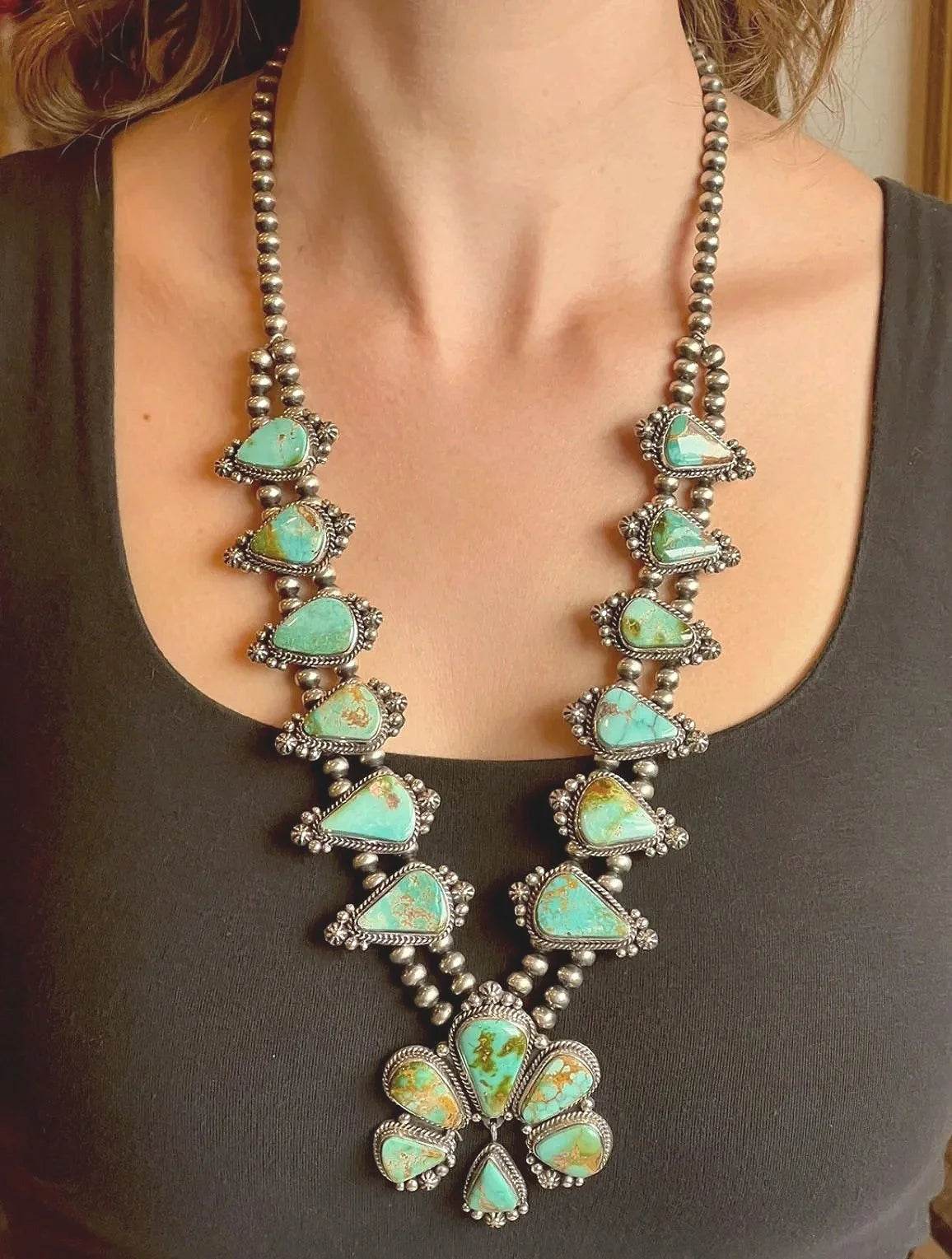 Turquoise Squash Blossom Necklace