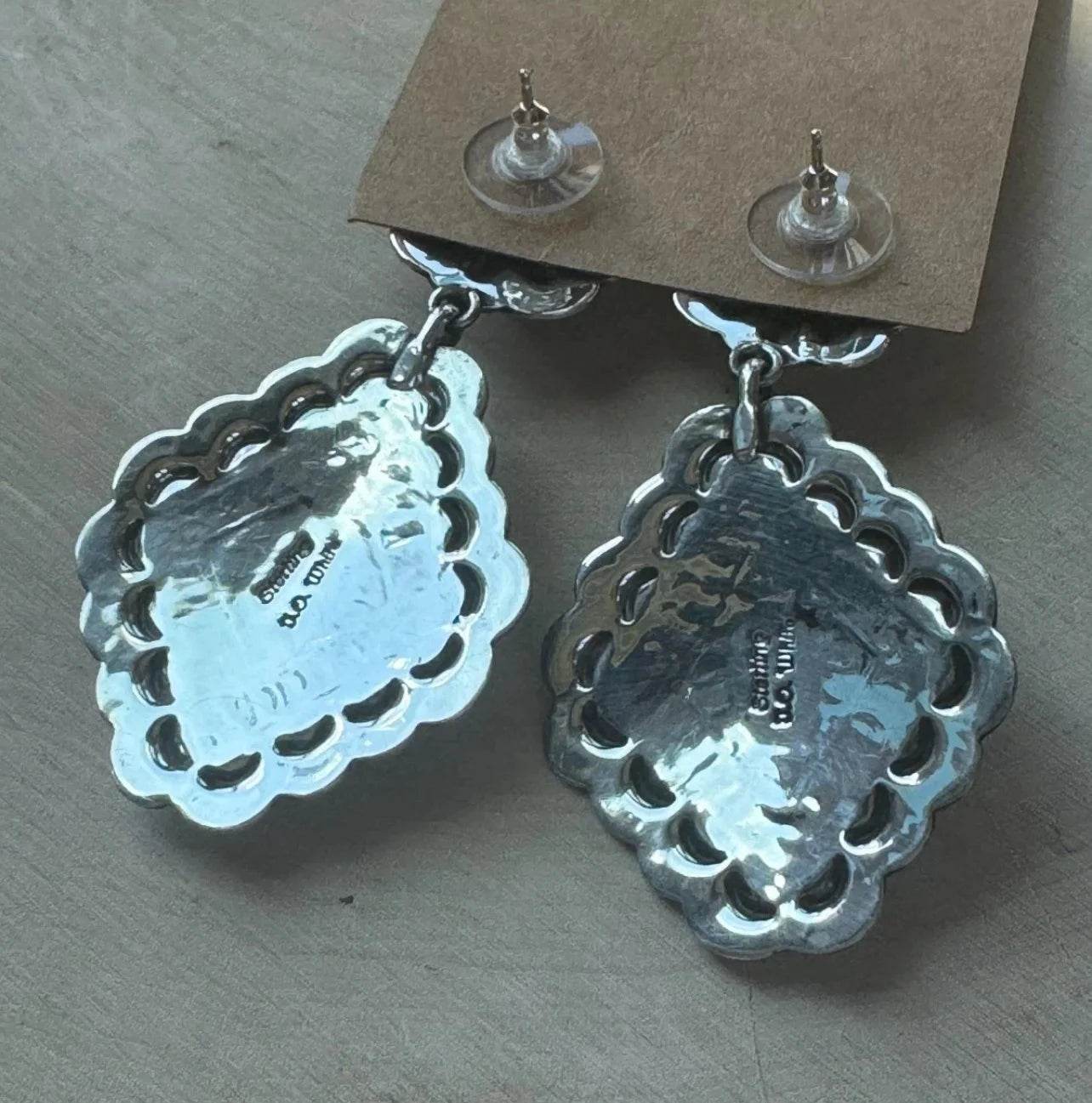 Orange Spiny Oyster Concho Earrings
