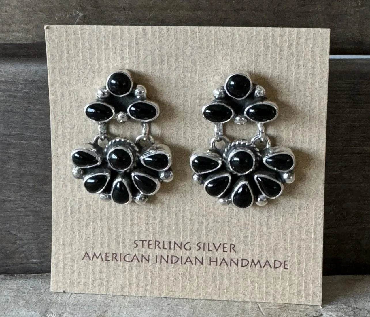 Onyx ~ Post-Back Earrings