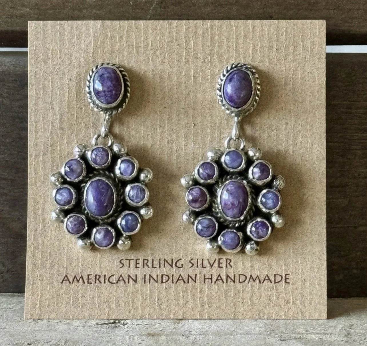 Charoite ~ Post-Back Earrings