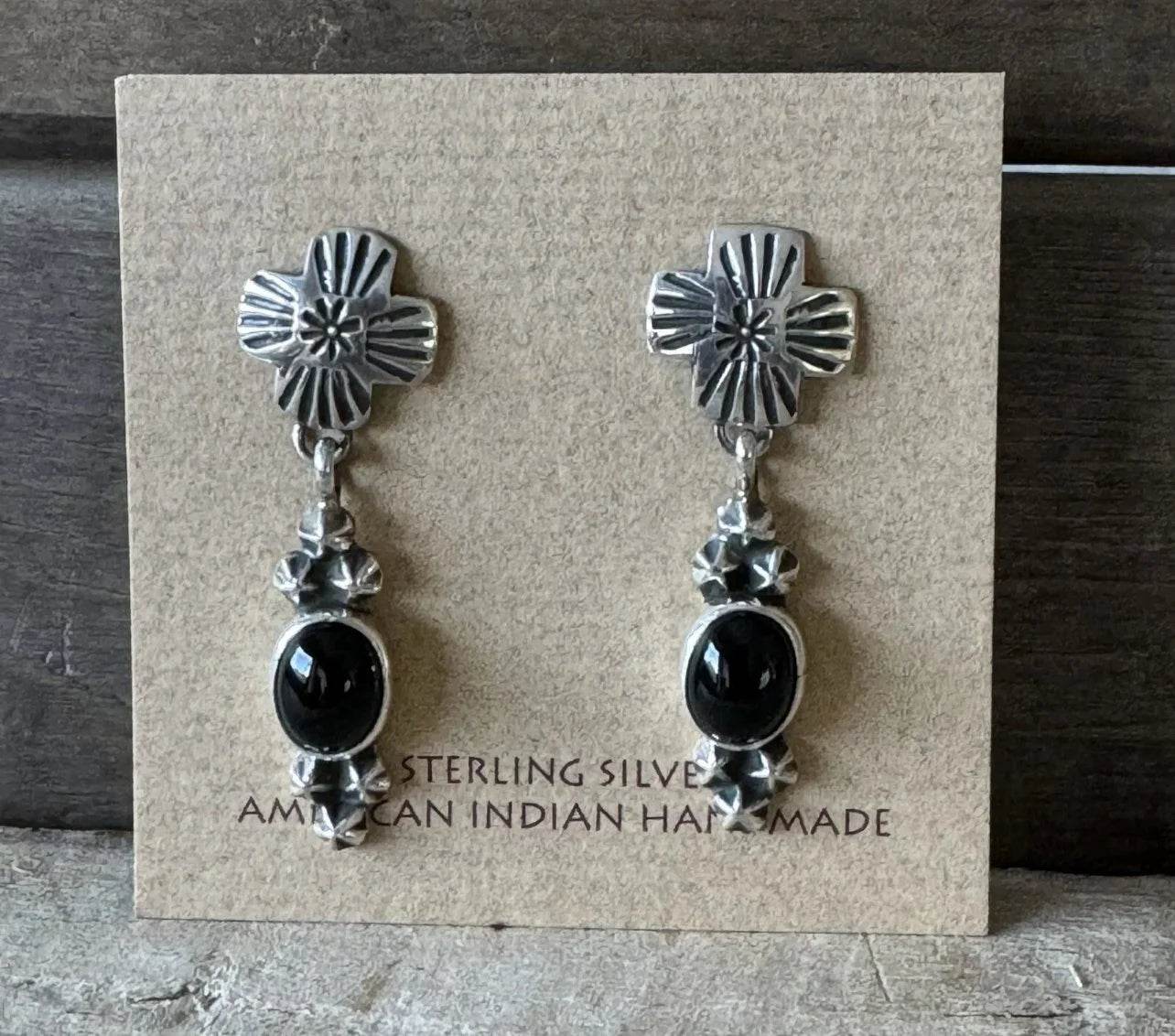 Onyx ~ Post-Back Earrings