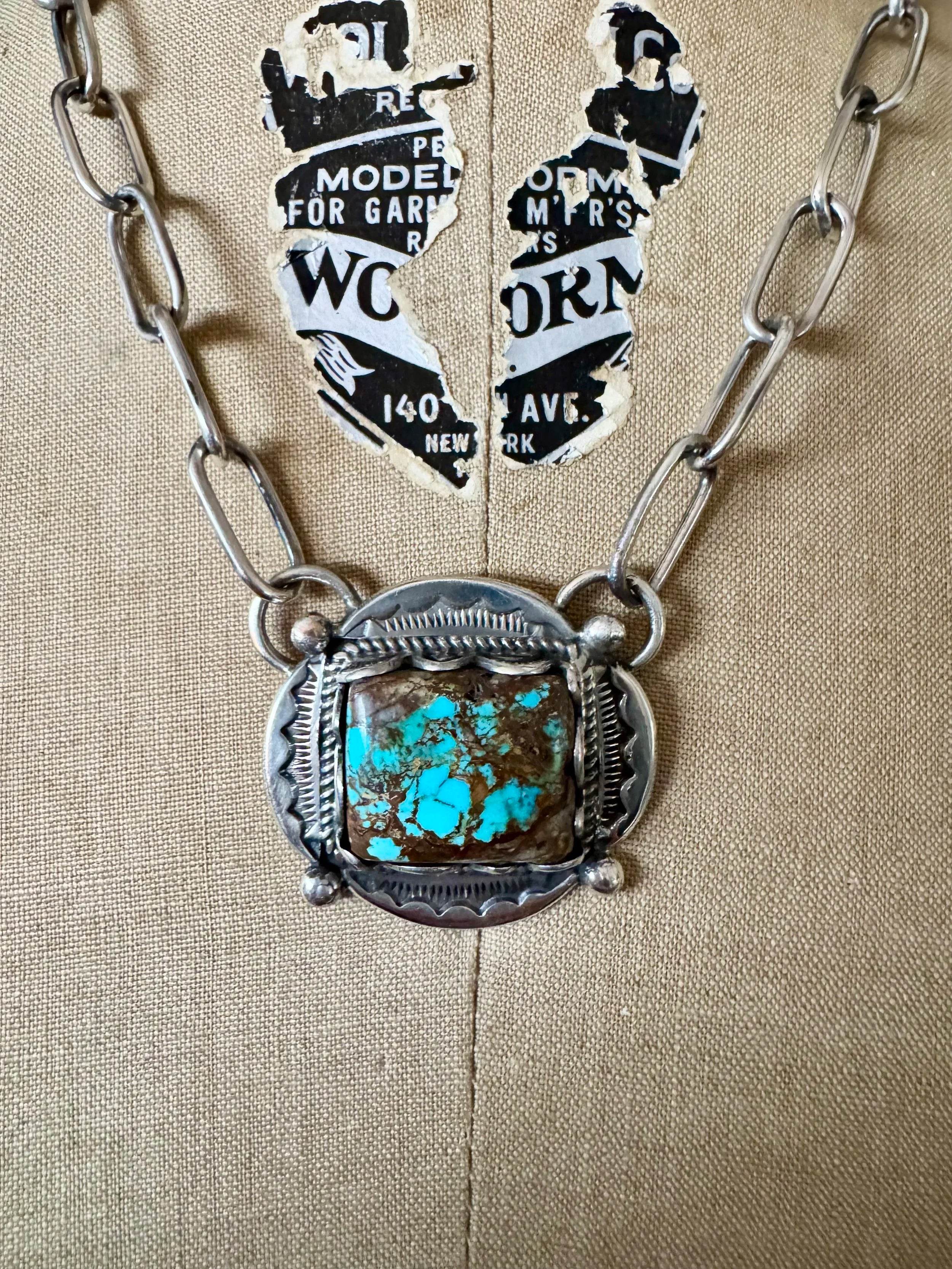 Royston Turquoise Pendant Necklace