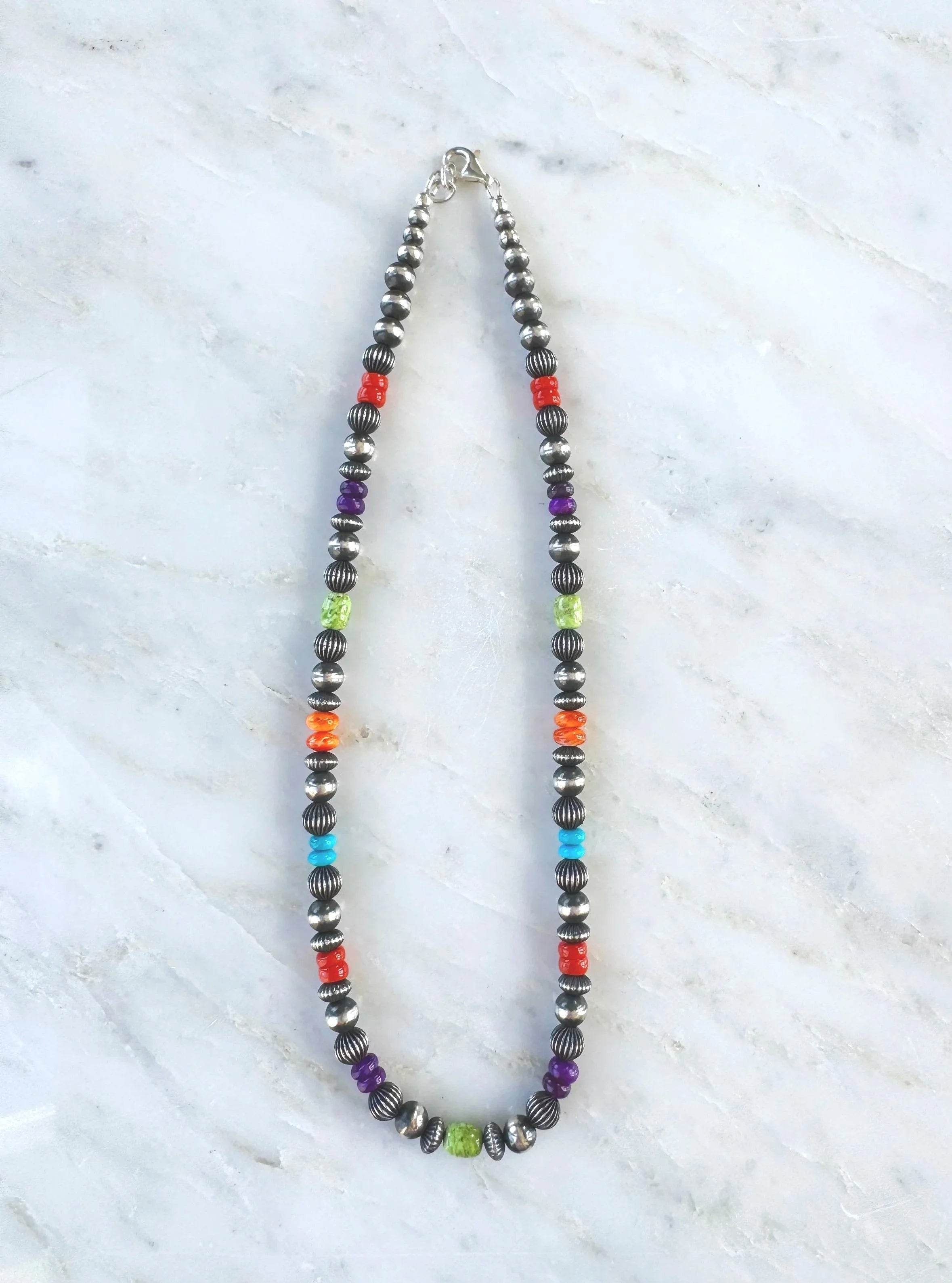 Single Strand Mixed Stone Necklace