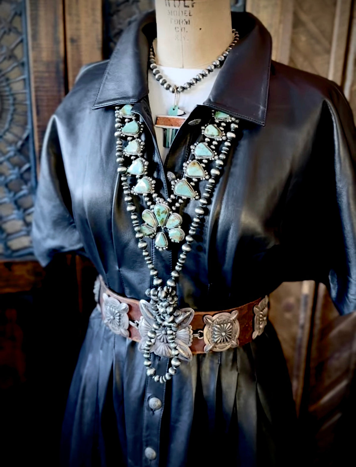 ColoradoJo 60” Sterling Mixed Navajo Pearls on mannequin