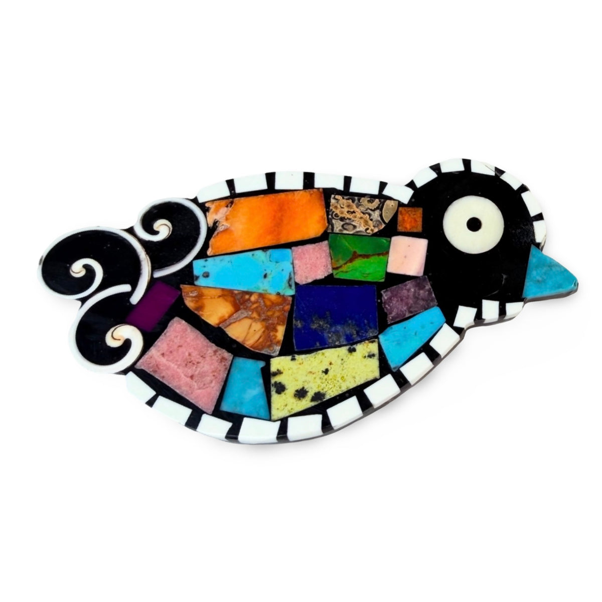 ColoradoJo Mary Louise Tafoya Inlay Pin/Pendant front view